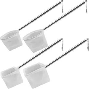 스테인리스 스틸 접이식 어망 세트 4종 4사이즈 어항용 파인 메시 수족관용 그물 찾기 내구성 있는