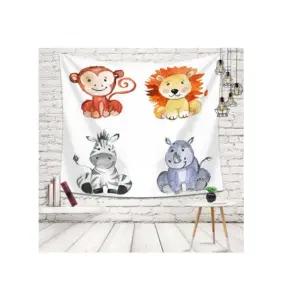 특대 동물친구 패브릭 포스터 가림막 커튼 가리개 커바란스커텐 가리개천 천가림막 가림막천 천가리개 주방