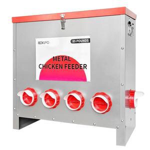 자동 금속 가금류 공급기 폐기물 없는 대용량 85-120LBS 닭, 거위, 오리, 칠면조, 메추라기용 방풍 동물 보호 10포트