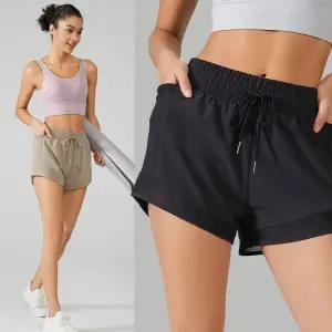 (청복유한)2중시스루피트니-스반바지 필라테스 헬스 레깅스 요가하의 니스 트레이닝 팬츠 핫팬츠