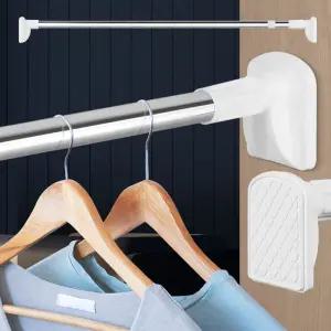 큰발압축봉 280 커튼 설치 고리 압착 홀더 링커텐 옷걸이 미니 스텐파이프 강력 옷봉 옷장 샤워 무타공 압