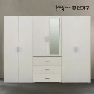 [엘클럽비밀특가] 블리스 2400 옷장세트 (800 3단서랍 거울 이불형+800행거 이