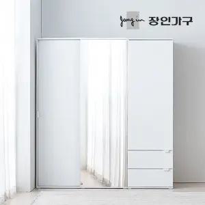 코라 1800 슬라이딩 옷장 세트 1200 거울옷장 (선반형)+600 서랍옷장