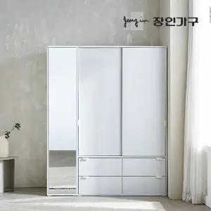 코라 1600 슬라이딩 옷장 세트 1200 서랍옷장 (선반형)+400 거울장