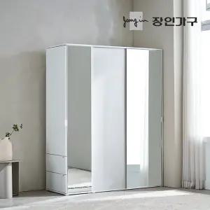 코라 1600 슬라이딩 옷장 세트 1200 거울옷장 (선반형)+400 측면 거울장