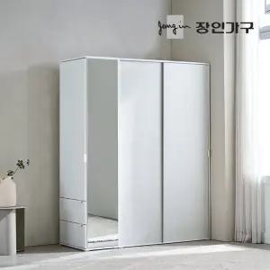 코라 1600 슬라이딩 옷장 세트 1200 옷장 (선반형)+400 측면 거울장