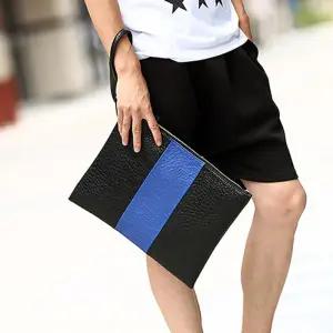 AMCL07 클러치백 투톤배색파우치 손가방 검정 파우치 치백