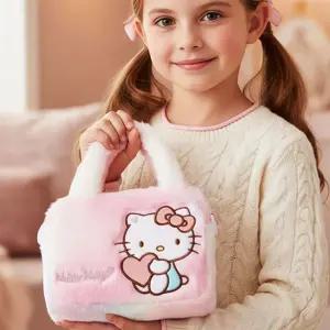 헬로키티 레인보우 퍼 손크로스가방 여아 패션 겨울