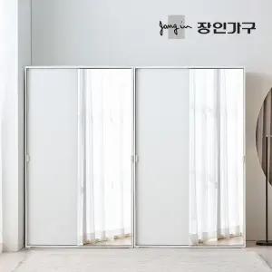 코라 2400 슬라이딩 옷장 세트 1200 거울옷장 (선반형)+1200 거울옷장 (행거형)