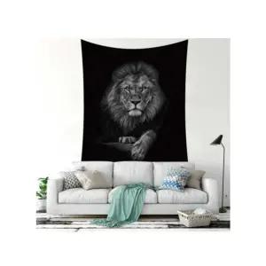 특대 블랙 라이온 패브릭 포스터 가림막 커튼 가리개