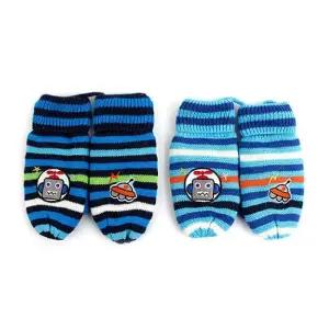 플라이봇 아동 벙어리 장갑 스트라이프 키즈 니트보온장갑 주니어 어린이 방한 겨울