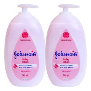 존슨즈 베이비 로션 핑크 500ml X 2개바디 순한 순한크림 보습 아기 목욕용품 유아