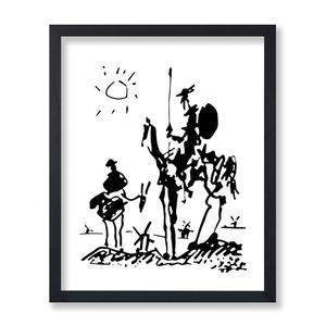 포스터 마스터 빈티지 - 레트로 돈키호테 프린트 스케치 월 아트 추상 미술 남녀를 위한 선물 거실, 침실 또는 사무실을 미니멀 장식 8x10 비프레임