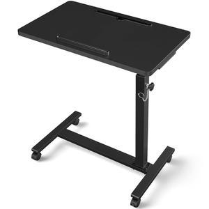 Eocnrhe 조절식 침대 옆 테이블, 바퀴가 달린 병원 휴대용 롤링 데스크, 이동식 소형 스탠딩 노트북 스탠드, 컴퓨터 카트