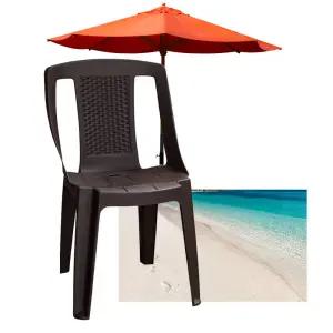 비치 야외용 플라스틱 의자 편의점 포장마차 행사캠핑 용테이블 간이 식당 라탄 테라스 업소용 낮은 파라솔