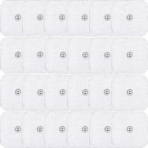 24팩 TENS 유닛 교체 패드 3.5mm 버튼 리드 와이어를 사용하는 대부분의 장치와 호환되는 오래 지속되는