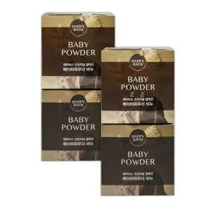 해피바스 비누 세수 세안 클렌징 비누 파우더향 4개 클렌징솝