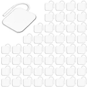 TENS 유닛 패드 2 X2 52PCS 3세대 업그레이드 접착 라텍스 프리 재사용 가능 AUVON 7000 전극과 호환되는