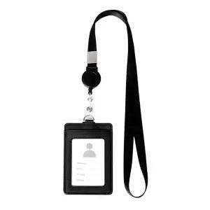 사원증 카드지갑 릴홀더 목걸이 케이스 블랙 목걸이카드지갑