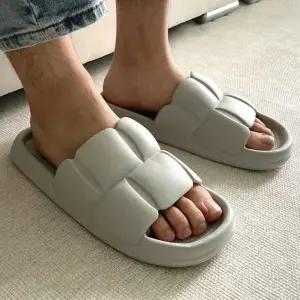 남성용 뚱카롱 쿠션 슬리퍼 그레이 구름슬리퍼 거실슬리퍼