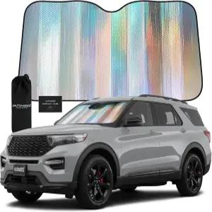 오토아메릭스 홀로그램 자동차 앞유리 선쉐이드 - 반사 아코디언 자외선과 열을 차단합니다 시원한 실내를