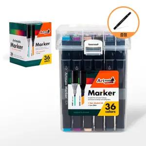 (아트메이트)마카 트윈 36색미술 세트 마카펜 디자인 아티스트 캘리 일러스트 그림