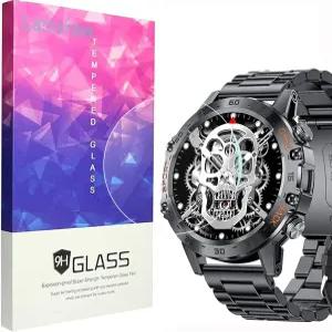 SUNKTA 군용 스마트워치 화면 보호기 호환 3팩 9H 강화 유리 보호 필름 K52 1.39인치 / Linwear