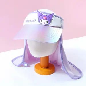 쿠로미 차양 썬캡나들이모자 어린이썬 여아썬 소풍선 운동회 키즈 플랩 비치 썬캡 어린이