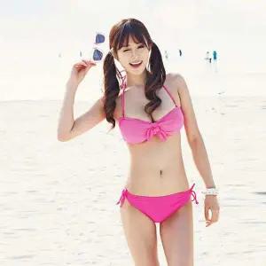 논스타일 핑크비키니 수영복 연예인 비키니