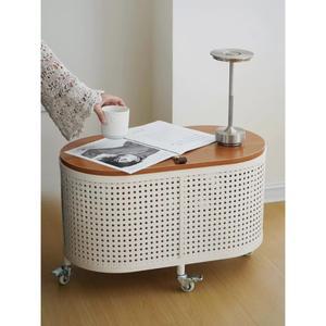 이동식 라탄 의자 수납 테이블 스툴 보조의자 수납장 보관함