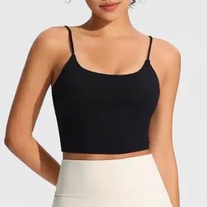 여자 스포츠 웨어 운동 헬스 요가 패드 캡 브라나시 스탑 복나시 탱크 상의 여성 끈나시 필라테스상의