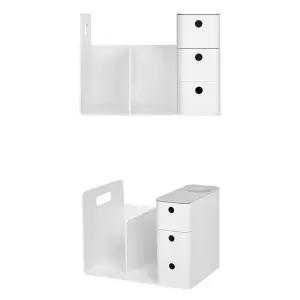 필기구 수납식 3단 서랍 책꽂이 28.7x21cm 1개 CG미니 정리함 이동식 학생 사무실 책장 북앤드 책상