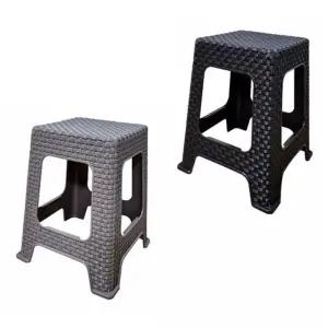 야외 라탄의자 4개세트 사각 이동식 플라스틱 체어간이 편의점 실외 용의자 보조 포장마차 간이 캠핑