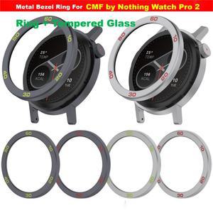 호환 CMF Watch Pro 2 용 금속 베젤 링 CMF 용 보호 시계 케이스 스트랩 커버 by Nothing Watch Pro2 쉘 유리 필름