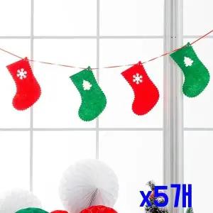 TBZ 크리스마스장식 산타양말 펠트가랜드 x5개 홈파티소품