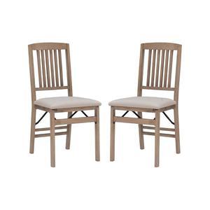 베이지색 덮개 시트와 미션 백 2종 세트가 있는 리논 키이라 내추럴 러스틱 나무 접이식 의자