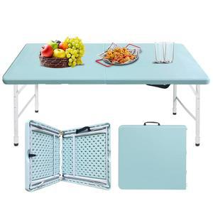 캠프 파티 주방 실내 야외용 ICSPOID 휴대용 플라스틱 접이식 테이블 4피트/6피트/8피트 헤비 듀티 화이트 블랙 피크닉 식탁