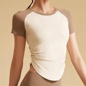 여성 스포츠 헬스 요가 필라테스 슬림핏 반팔 티셔츠상의 상의 운동복 여자 긴팔 용품 롱티 요가옷 필라테