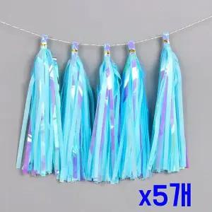 TBZ 파티장식 라이트블루 홀로그램 태슬수술 5개입 x5개