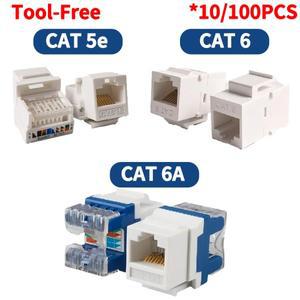 [호환품]공구가 필요 없는 스냅인 RJ45 커플러 - 네트워크 케이블링/서버실용 8P8C 포트 CAT6A CAT5E 이더