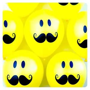 네오30cm콧수염인쇄풍선100개입 옐로우이벤트풍 웨딩촬영 파티장식품 데코 다용도풍