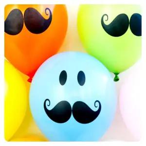 네오30cm콧수염인쇄풍선100개입 혼합기념일장식 기념일풍 파티품 데코 화려한풍 다용도풍