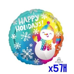 TBZ 크리스마스 해피홀리데이즈스노우맨 파티 은박풍선 x5개