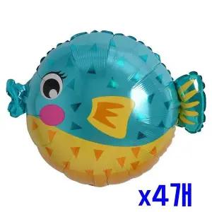 TBZ 주니어쉐잎 홈파티 파퍼피쉬 은박풍선 x4개 생일행사