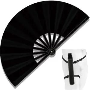 홀스터가 있는 13인치 대형 접이식 레이브 선풍기 클랙 손 여성 남성을 위한 라인 댄스를 팬 페스티벌 EDM