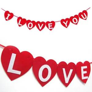 [셀러에이드]TBZ 생일파티장식 아이러브유 펠트가랜드 파티가랜드