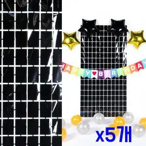 TBZ 블랙 파티장식소품 은박 블럭커튼 x5개 파티어깨띠