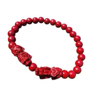 불교염주 재물운 원석 진사 액막이 경면주사 비염주 팔찌 우드 나무 선물 종교 패션 목걸이