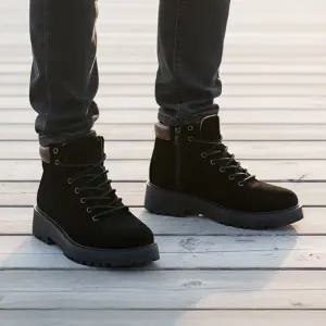 남자 스웨이드 워커 부츠 1cm 쿠션인솔 인조가죽 내피 사이드 지퍼 발편한 캐쥬얼 로우 인솔 겨울