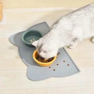 실리콘 애완동물 매트 식사 패드 방수 강아지 고양이 식기 급식 트레이 물받이 쿠션 플레이스매트